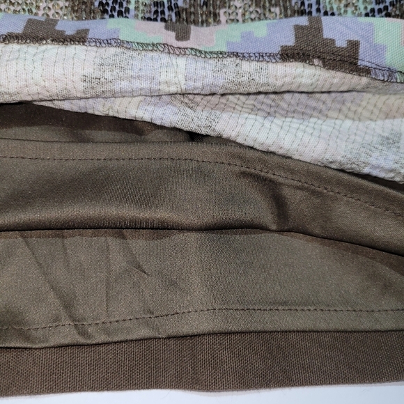 Trafaluc Brown Sequins And Beaded Y2K  Chevron Micro Mini Skirt - Picture 8 of 10